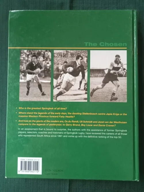 The Chosen: The 50 Greatest Springboks Of All Time – A . Colquhoun et al. secondhand book