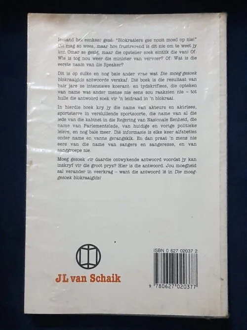 Die Moeg-Gesoek Blokraaigids – Adri Burger secondhand book