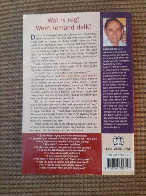 Wat Is Reg? Weet Iemand Dalk? – Adrio König secondhand book