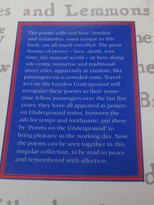 100 Poems on the Underground – Gerard Benson et el secondhand book