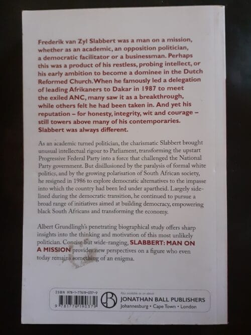 Slabbert: Man On A Mission – Albert Grundlingh secondhand book