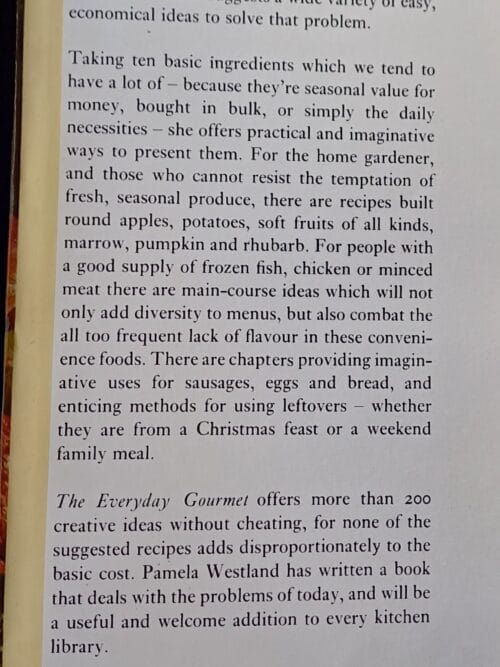 The Everyday Gourmet – Pamela Westland secondhand book