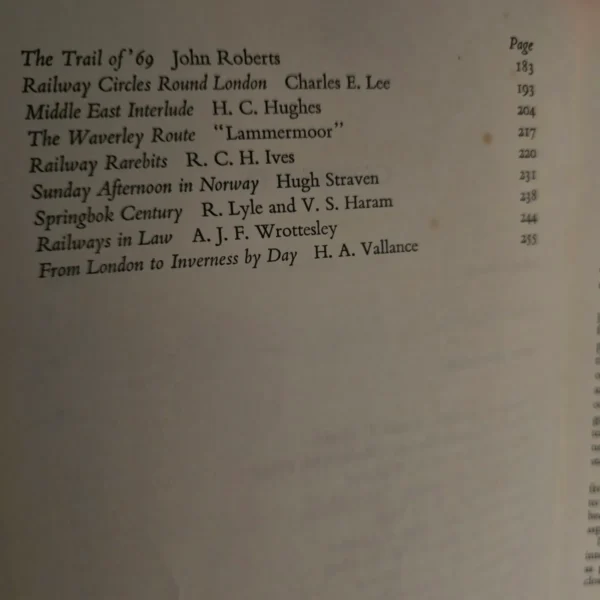 The railway enthusiast’s bedside book – HA Vallance secondhand book