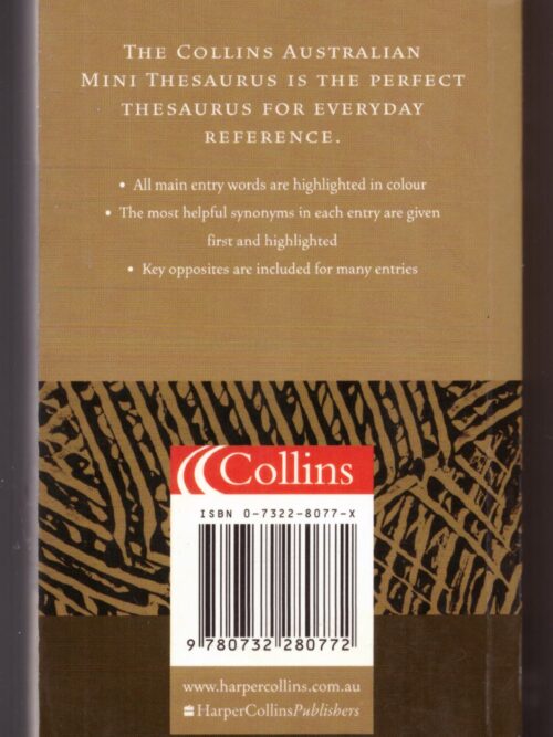 Collins Australian Mini Thesaurus secondhand book