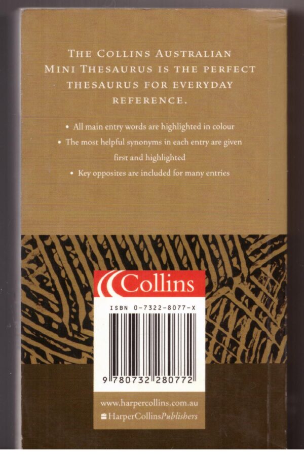Collins Australian Mini Thesaurus secondhand book