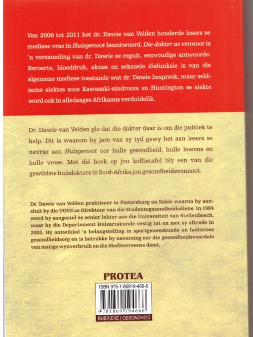 Die Dokter as Vennoot – Dawie van Velden secondhand book