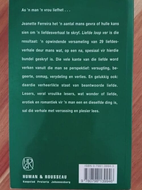 Liefde loop ver – Liefdesverhale deur mans – Jeanette Ferreira secondhand book