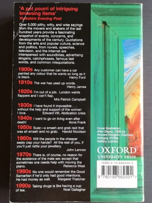 The Oxford Dictionary of 20th Century Quotations secondhand book