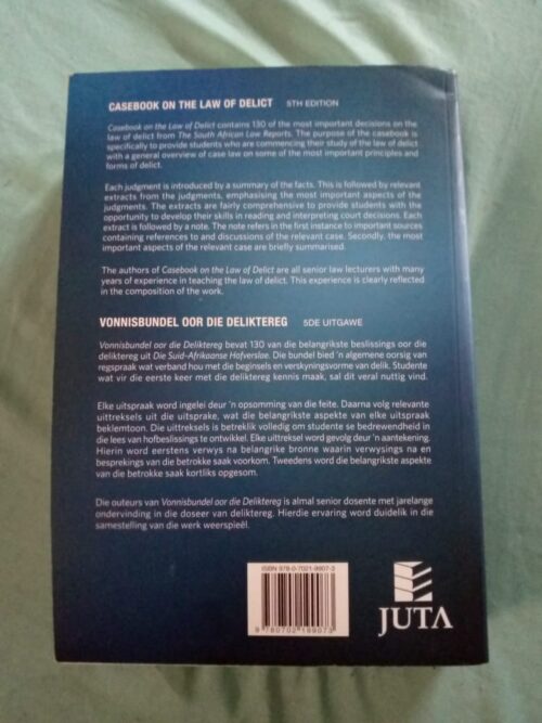 JUTA Casebook on the Law of Delic – Neethling et al. secondhand book