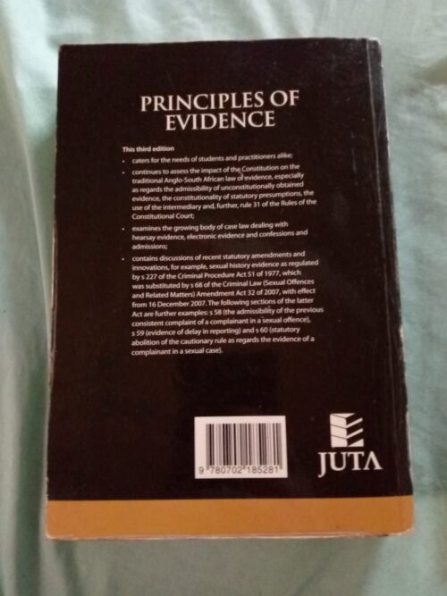 Principles of Evidence – Schwikkard, Van der Merwe secondhand book