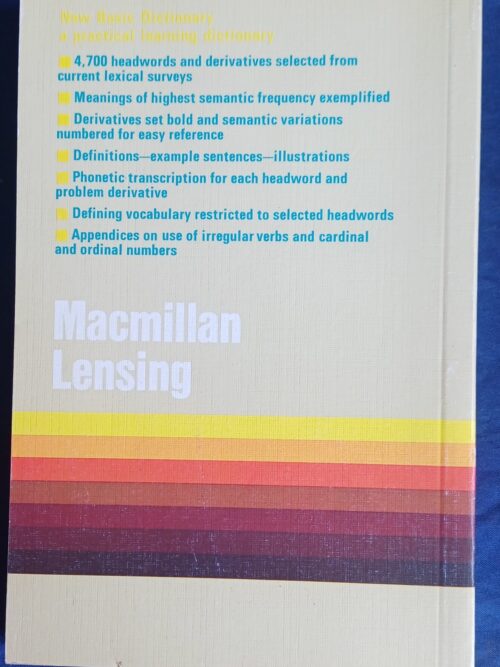 Macmillan Lensing New Basic Dictionary secondhand book