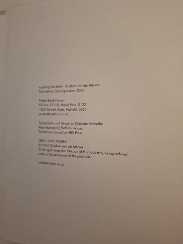Sculpting The Land – Strijdom Van Der Merwe secondhand book