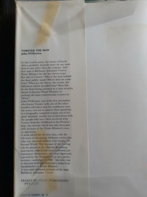 Vorster: The Man – John D’Oliveira secondhand book
