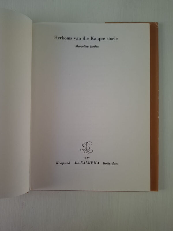 Herkoms van die Kaapse stoel – Marielise Botha secondhand book