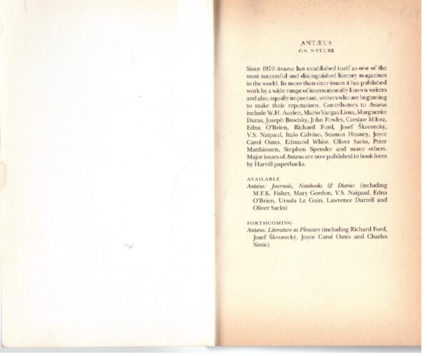 Antaeus, Issue 57: On Nature – Daniel Halpern secondhand book