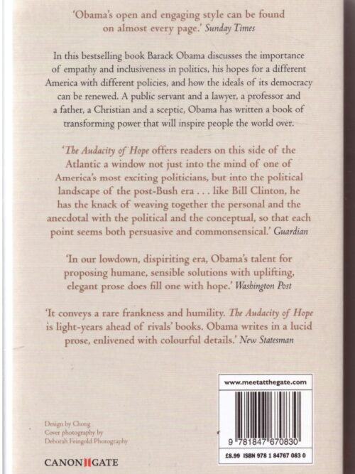 The Audacity of Hope – Barack Obama secondhand book