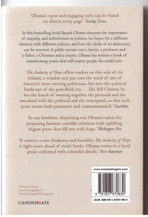 The Audacity of Hope – Barack Obama secondhand book