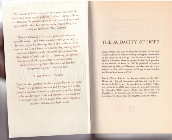 The Audacity of Hope – Barack Obama secondhand book