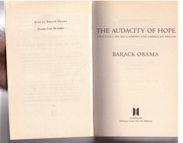 The Audacity of Hope – Barack Obama secondhand book