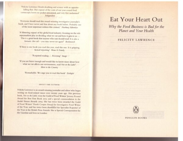 Eat Your Heart Out – Felicity Lawrence secondhand book