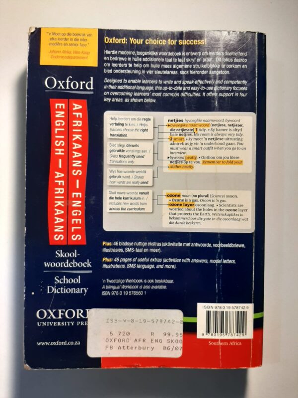 Oxford Afrikaans-Engels Skoolwoordeboek School Dictionary