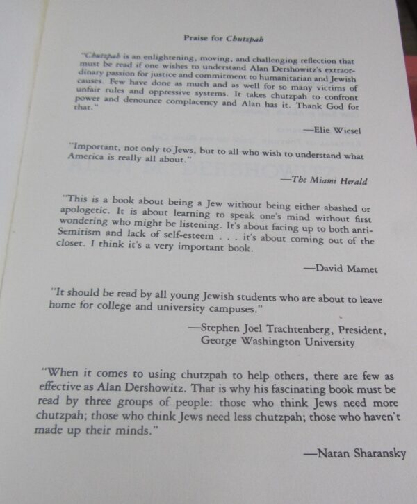 Chutzpah – Alan M Dershowitz secondhand book