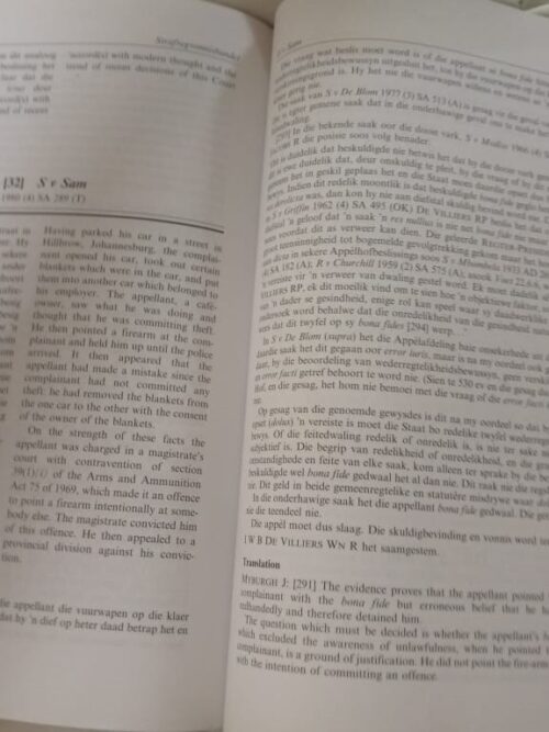 Strafreg Vonnusibundel, Criminal Law Casebook – CR Snyman secondhand book