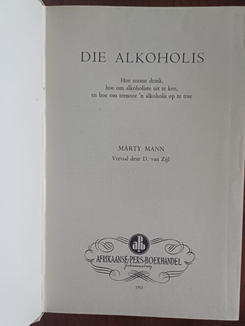 Die alkoholis – Marty Mann secondhand book