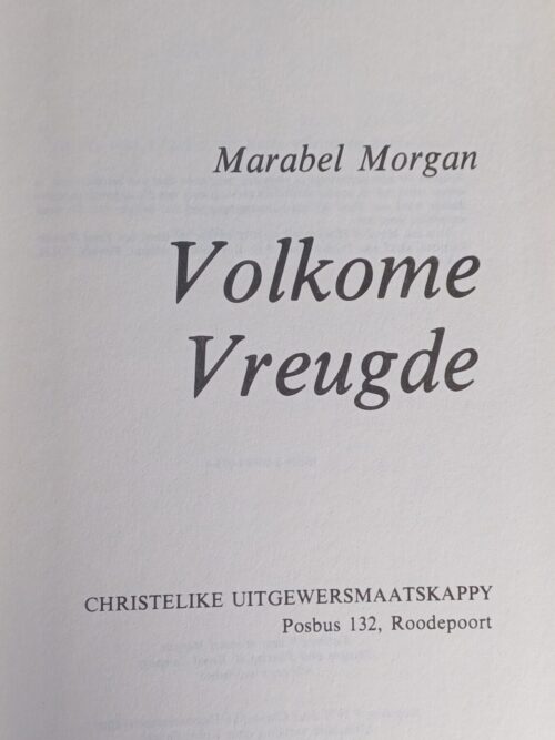 Volkome Vreugde secondhand book