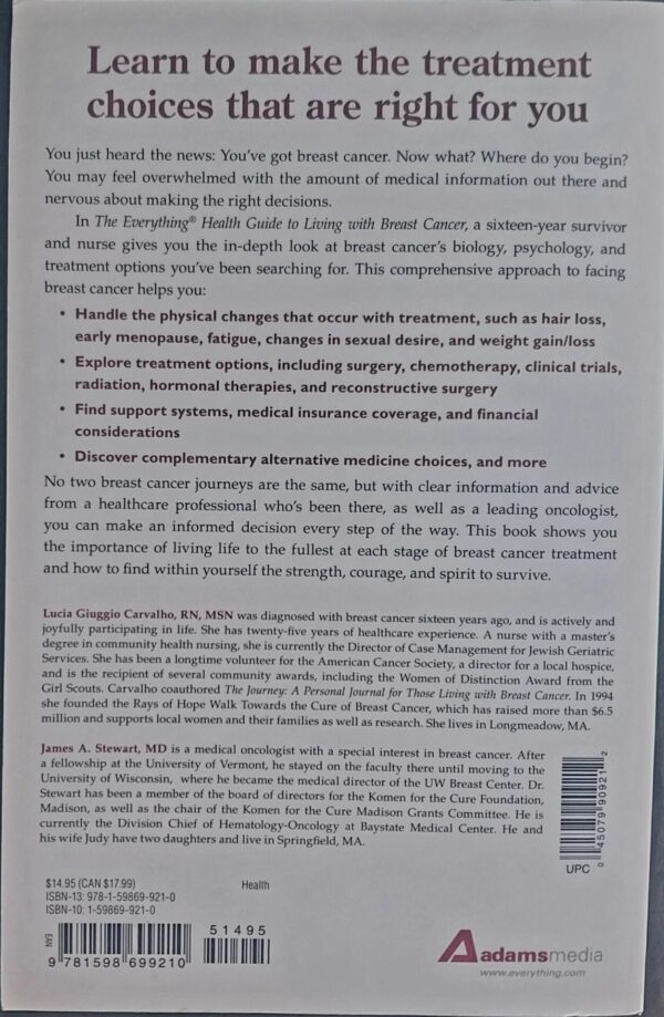 The Everything Health Guide To Living With Breast Cancer - L Carvallo, J Stewart
