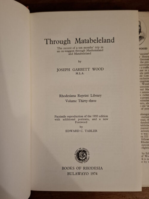 Through Matabeleland – JG Wood secondhand book