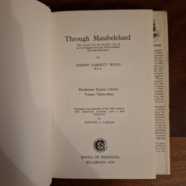 Through Matabeleland – JG Wood secondhand book
