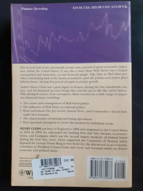 Fifty Years In Wall Street – Henry Clews secondhand book