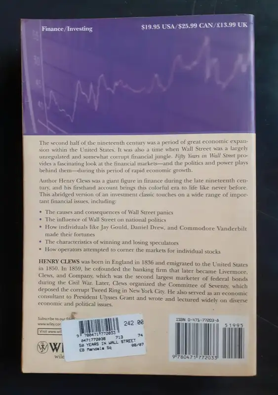 Fifty Years In Wall Street – Henry Clews secondhand book