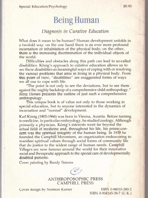 Being Human: Diagnosis in Curative Education – Karl König secondhand book