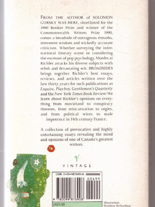 Broadsides: Review And Opinions – Mordecai Richler secondhand book