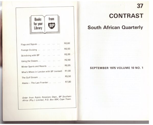 Contrast 37 – Volume 10, Number 1, September 1975 secondhand book