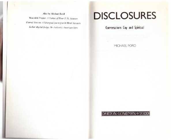 Disclosures-3 Disclosures: Conversations Gay And Spiritual – Michael Ford secondhand book