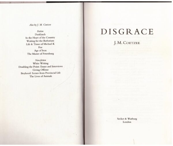 Disgrace - J.M. Coetzee