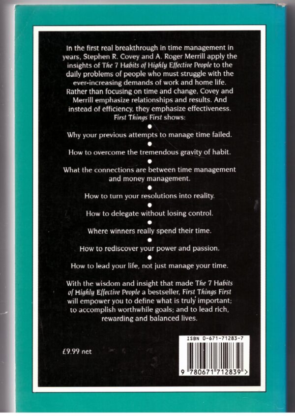 First Things First - Stephen R. Covey, ‎A. Roger Merrill, ‎Rebecca R. Merrill