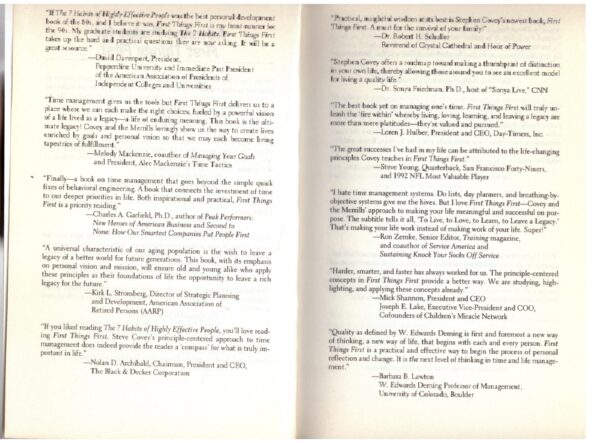 First Things First - Stephen R. Covey, ‎A. Roger Merrill, ‎Rebecca R. Merrill
