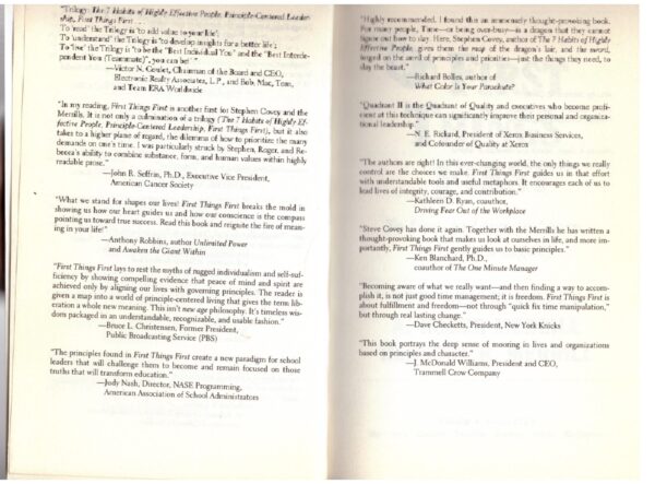 First Things First - Stephen R. Covey, ‎A. Roger Merrill, ‎Rebecca R. Merrill