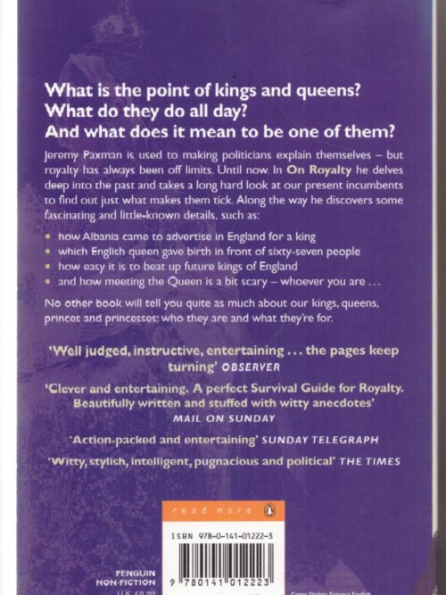 On Royalty – Jeremy Paxman secondhand book