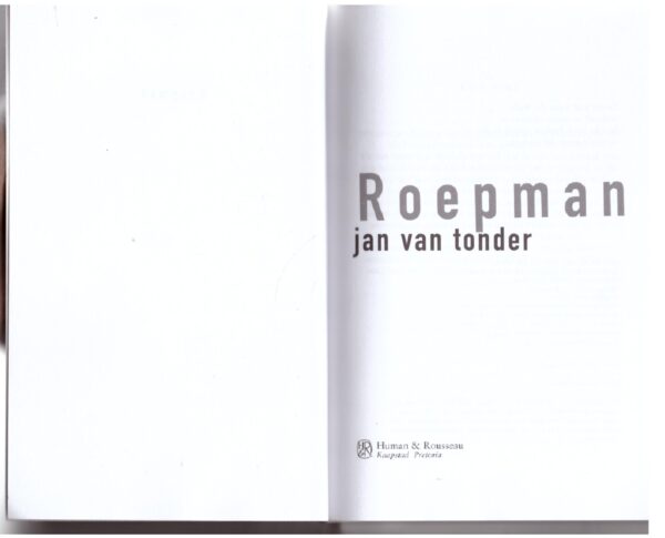 Roepman – Jan Van Tonder secondhand book