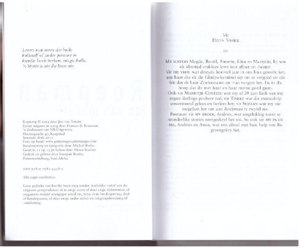 Roepman – Jan Van Tonder secondhand book