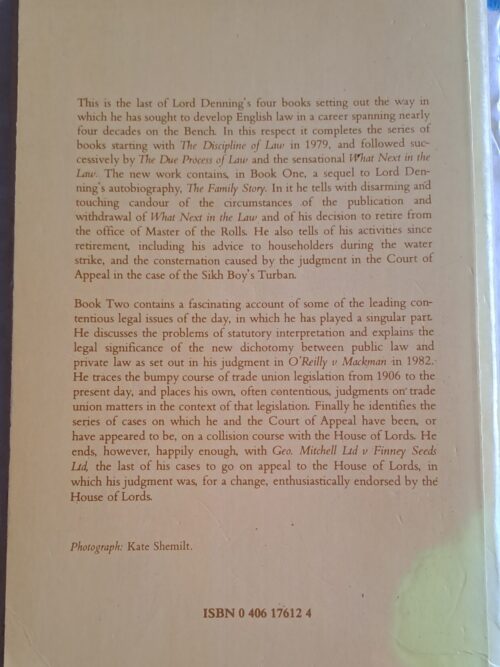 The Closing Chapter – Rt Hon Lord Denning secondhand book