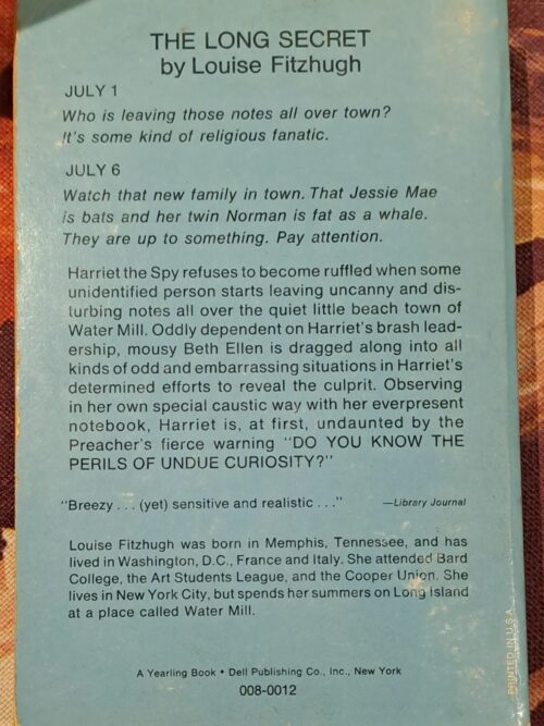 The Long Secret – Louise Fitzhugh secondhand book