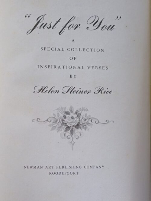 Just For You – Helen Steiner Rice secondhand book