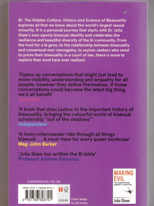 Bi: The Hidden Culture, History And Science Of Bisexuality – Julia Shaw secondhand book