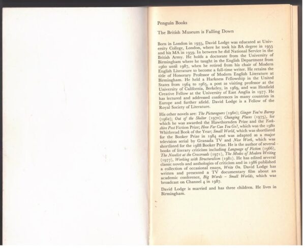 British Museum Is Falling Down3 The British Museum Is Falling Down — David Lodge secondhand book